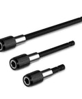 Three Piece Magnetic Quick Release Bar Socket Screwdriver Bit Holder Set With One Quarter Inch Hex Shank Magnetic Extension Chuck