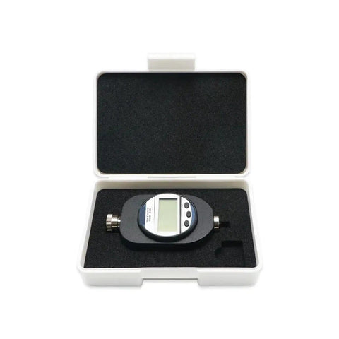 Portable Digital Shore A Durometer Hardness Tester Meter With Big Lcd Screen for rubber testing in a protective case.