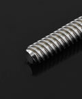 Close-up of a stainless steel threaded rod from the 4 Pack T8 Lead Screws With Brass Nuts Stainless Steel Threaded Rods For 3D Printer Z Axis