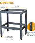 Heavy Duty Router Table Workbench Built Tough As Nails With 400 Pound Load Capacity And Adjustable Leveling Feet, 20x28 in steel frame.