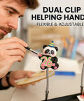 Four Pack Soldering Helping Hands With Dual Clips For PCB And Electronics Adjustable Gooseneck Soldering Holders in use