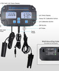 All In One Water Quality Tester 6 In 1 Real Time pH EC TDS Salinity SG And Temperature Monitor wall mount with probes and display
