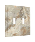 Light Slate Marble Pattern Double Toggle Switch Plates Decorative Outlet Cover Wall Faceplate With Premium Dual Gang Design For A Pretty Dang Slick Kitchen Bathroom Refresh on a white background.