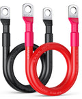 6 AWG Battery Cables With Terminals 12 Inch Silicone Insulated Tinned Copper Power Inverter Cables in red and black