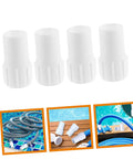 4 Piece Pool Vacuum Hose Cuffs Replacement Connectors Set For One And A Half Inch Spiral Hoses Durable Iron Thread Quick Connectors Air Line Adapters Hose Fittings And Plug Set White Pool Couplers For Inlet, white ABS pool hose cuffs