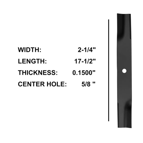 17-1/2 inch blade dimensions for 50 Inch Deck Rebuild Kit for TimeCutter Z5000 SS5000 MX5000 Mowers with spindle assembly