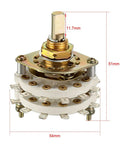 2 Pole 8 Position 2 Deck Band Channel Rotary Switch With Knob, 18 Pin, 9.7mm Mount Hole, 6mm Shaft, 11.7mm Shaft Length