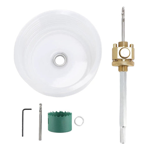 Get These Reusable Recessed Light Hole Saw Kits For Perfect Ceiling Cuts On Drywall And Wood With Dust Bowl Design Plus Hex Shank Bit For Easy Drilling Jobs, 125mm drill kit