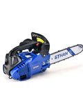 Blue and black top handle chainsaw 12 inch gas powered 25.4cc 2 cycle portable handheld chainsaw for tree cutting, lightweight ergonomic