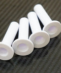 Four white adjustable bed frame guard rail insert sleeves for Leggett And Platt, durable plastic replacement kit. No tools required.