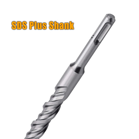 SDS Plus rotary hammer drill bit, 1-1/2 in diameter, 23.6 in length, steel construction for concrete/stone.