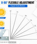 45 Inch Solar Panel Mount Brackets With Foldable Tilt Legs, Adjustable Kit showing angle adjustment from 0 to 90 degrees