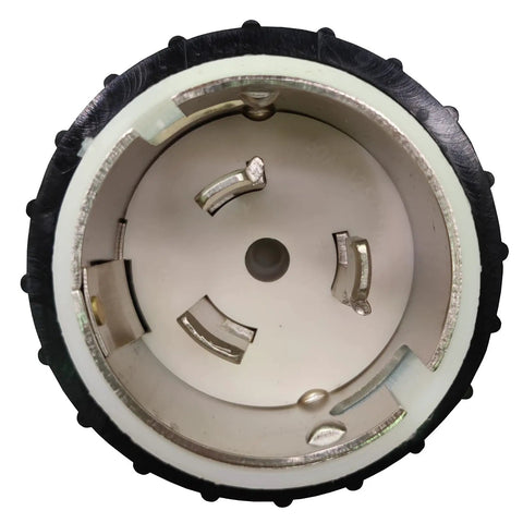 Close-up of the connector of Beefy 50A Shore Power Adapter Cord For RV And EV 1.5ft NEMA SS2 50P To 14 50R CS6365
