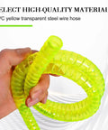 No Fuss Manual Fuel Siphon Pump For Gas Diesel And Oil features a PVC yellow transparent steel wire hose held in hand.