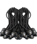Heavy Duty Black Bungee Cords 4 Inch 50 Pack For Tarp Canopy Shelter Wall Pipes UV Resistant Stretch To 8 Inches Easy Tie Down Cords