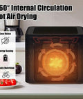 Premium Stainless Steel Food Dehydrator With Led Digital Touch Screen And Adjustable Timer showing 360° internal circulation system.