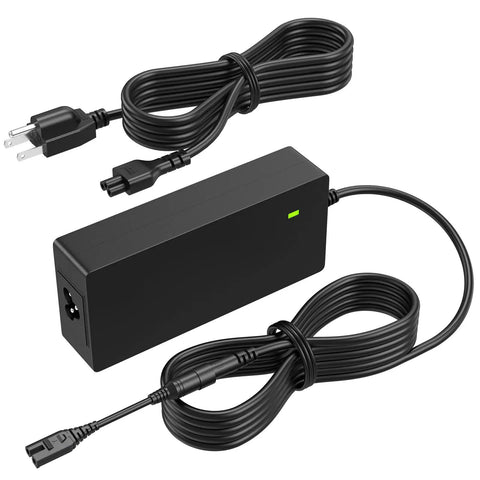 24V Foot Massager Charger Replacement Cord For Shiatsu Foot Massager Deep Kneading Machine With Heat Therapy Compatible With XH2400-2500 XH24002500 24 Volt AC Adapter Power Cord showing cords and adapter