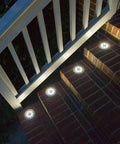 Solar Ground Lights 8 Pack Waterproof White LED Disk Landscape Lights For Lawn Path Patio Garden Deck Walkway In Ground Outdoor Lighting