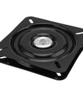 Built Tough Six Pack Black Square Bar Stool Swivel Plate Six Point Two Five Inches with ball bearing for patio furniture.