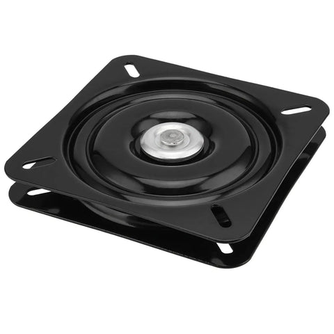 Built Tough Six Pack Black Square Bar Stool Swivel Plate Six Point Two Five Inches with ball bearing for patio furniture.