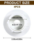 Diagram showing dimensions of 4 Pack 1 Inch Wall Cable Pass Through Grommets, Plastic Feed Through Bushings For Cables And Wires, White.