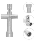 Top Tier Mini RC Wrench Equipped With M2 M2.5 M3 Cross Socket Configurations For Quick Fixes And Absolute No Sweat Scale Model Assembly That Really Hits Different, silver tool with cross socket design.