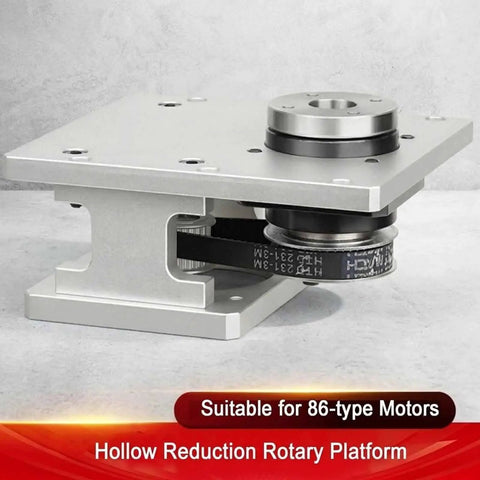 Heavy Duty Aluminum Hollow Rotary Actuator Delivering Knockout Precision Cam Indexing For Shop Cutting Tables with 86mm motor connection.