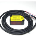 High Precision Laser Displacement Sensor With 200 Millimeter Range featuring a compact design and multiple wire outputs for industrial measurement.