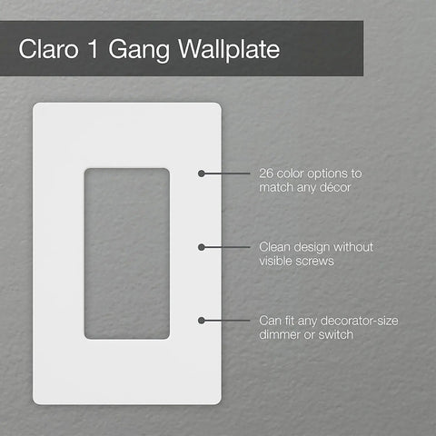 White 1 Gang Screwless Light Switch Cover Plate For Decorator And Rocker Switches, Outlet Cover, Gloss Finish
