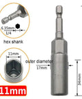 Evenoonest 8 Pc Deep Reach Socket Adapter Kit Made From Hardened Crv Steel With Strong Magnetic Tip For Heavy Duty Screw Removal And Installation Tasks, 11mm socket