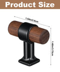 Professional Grade Black T Bar Cabinet Knobs Rustic Single Hole Zinc Alloy Drawer Pulls Solid Grip Furniture Handle Set Smooth Operation, size 1.54in x 1.48in.