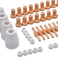60-Piece Plasma Cutter Consumable Kit with PT31 Ceramic Nozzles, copper and ceramic components for LG40 torch.