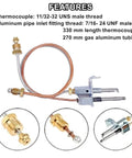 Front view of water heater pilot assembly for Atwood 91603 RV with copper tubing and thermocouple kit
