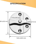 Heavy Duty Marine Boat Door Catch Latch 316 Stainless Steel 1.69 Inch Hatch Round Turn Button Twist Lock with size specifications shown
