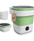 Slick Portable Washing Machine With Handy Foldable Spin Basket And Breezy Quick Wash Cycles No Sweat Compact Space Saver Sweet Deal For Hotels Apartments Dorms And Weekend Getaways with 20L collapsible drum.