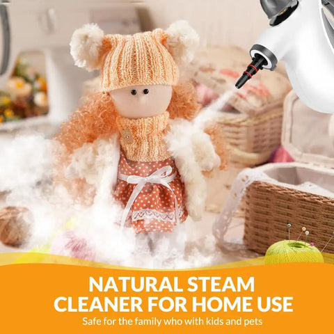 Kick Stubborn Grease To The Curb With Heavy Duty Handheld Steam Cleaner Featuring 1050W Fast Heat Up And 239 Degree Pressurized Hot Steam Alongside Twelve Versatile Household Cleaning Attachments For Zero Hassle Tidy Ups with steam cleaning doll.