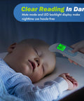 Non Contact Baby Ear And Forehead Infrared Thermometer For Busy Moms And Dads With 1 Second Reading Auto Switch Between Ear And Forehead 4 Color Backlight Fever Indicator Fast Accurate Temperature For Home Use, baby forehead check in dark