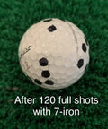Golf Ball Marking Template For RPT MLM2PRO Launch Monitor Precision Alignment Marks shown after 120 shots with 7-iron