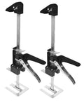 Two Piece Hand Lifting Jack Kit For Furniture Placement And Tile Leveling Features Clearly Marked Dials For Dead On Alignment compact manual hoists.