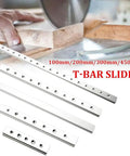 Aluminum T Track Slider Miter Jig for Table Saw Workbench and Miter Saw Use in Woodworking Shops and Home Workshops 100mm Type A No Thread or Type B With Thread Available in 200mm 300mm and 450mm Lengths