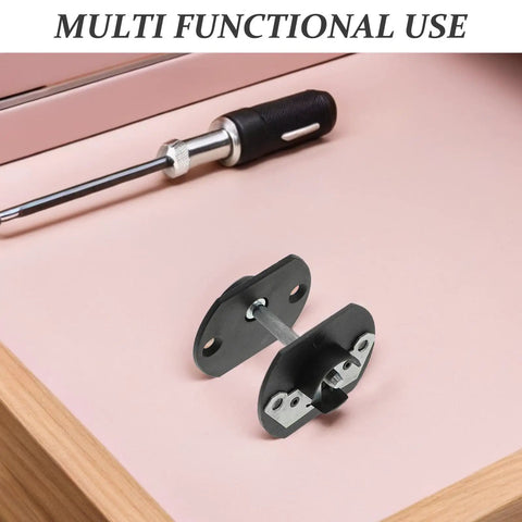 Five Sets Interlocking Sectional Sofa Connectors Brackets Pin Style for stable assembly shown with screwdriver