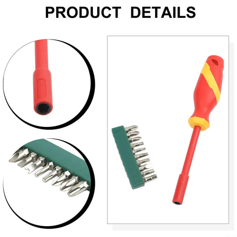 Professional 1000V VDE Insulated Screwdriver Set For Electricians And Techs With Magnetic Alloy Steel Bits And Torx Drivers For Safe High Voltage Jobs You Can Trust, 10pc set