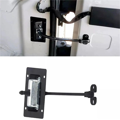 Beefy Door Hinge Limiter For Jeep Wrangler JK 2011 2019 Tailgate shown installed and as separate part