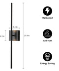 Dope Matte Black Wall Sconces Set Of 2 With LED Lighting 3000K 12W Modern Minimalist Wall Lamps dimensions and features