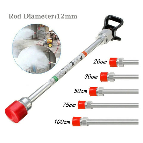 Hella Durable Aluminum Extension Pole For Airless Paint Sprayer Gun Attachments Rust Proof Oxide Coating, 12mm diameter, shown in various lengths.
