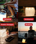 Two In One Solar Camping Lantern And Phone Charger Inflatable LED Light for camping, ambiance, power outages, boating.