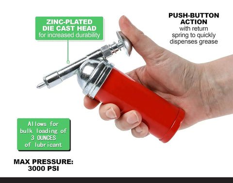 Compact Pneumatic Grease Gun With Short Nozzle For Precise Lubrication, Handy One Hand Operated Mini Tool in hand