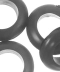 Heavy Duty Black Rubber Grommet Kit 4 Pack For Distribution Boxes Protect Cables With Flexible Heat Resistant Grommets For Wiring And Quick No Fuss Sealing Weatherproof Protection, black rubber rings close-up