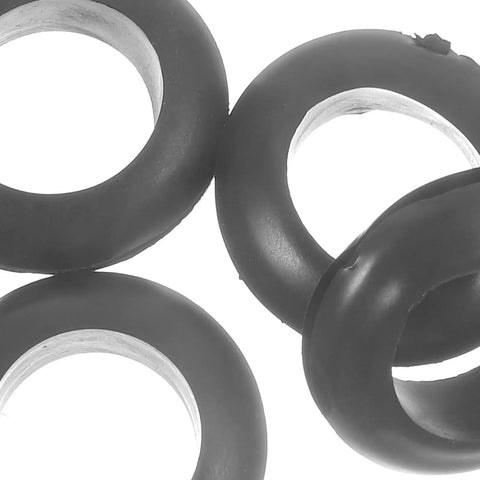 Heavy Duty Black Rubber Grommet Kit 4 Pack For Distribution Boxes Protect Cables With Flexible Heat Resistant Grommets For Wiring And Quick No Fuss Sealing Weatherproof Protection, black rubber rings close-up