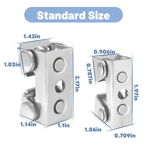 Heavy Duty Magnetic V Pads Kit Four Piece Dual Sided Welding Magnets dimensions and design details